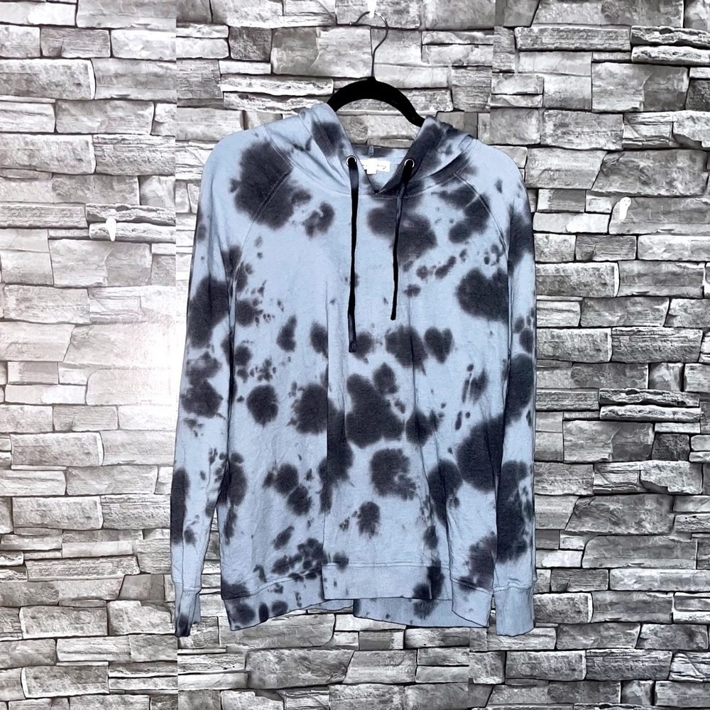 Plus size Blue Tie-dye wash Hoodie/Sweatshirt